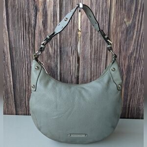 Michael Kors Gray Leather Hobo Bag